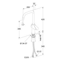 Virtuves izlietnes maisītājs ar mazgājamās mašīnas ventili Gustavsberg EPIC, GB41209996