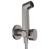 Iebūvējamā bidetta maisītāja virsapmetuma daļa Hansgrohe Round EcoSmart+, matēts melns hroms 29232340