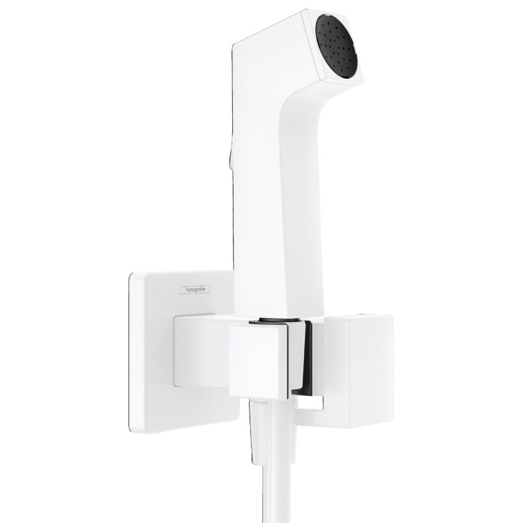 Iebūvējamā bidetta maisītāja virsapmetuma daļa Hansgrohe Square EcoSmart+, balts matēts 29233700