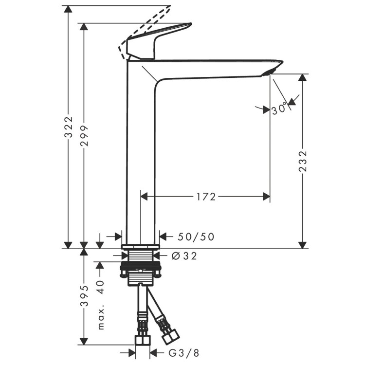 Izlietnes maisītājs Hansgrohe Logis Fine, hroms 71258000
