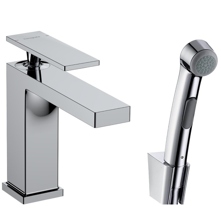 Izlietnes maisītājs ar bidetta rokas dušu Hansgrohe Tecturis E, hroms