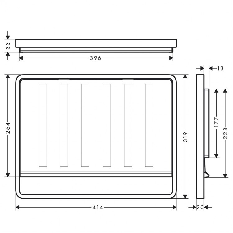Hansgrohe F17 Mobīlā paplāte ar plastikāta rāmi