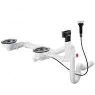 Hansgrohe Dubultās virtuves izlietnes sifons ar pārplūdi un Pop-Up izplūdi D17-11