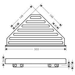 Stūra grozs Hansgrohe AddStoris 305 mm, matēta bronza