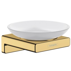 Ziepju trauks ar turētāju Hansgrohe AddStoris, pulēts zelts