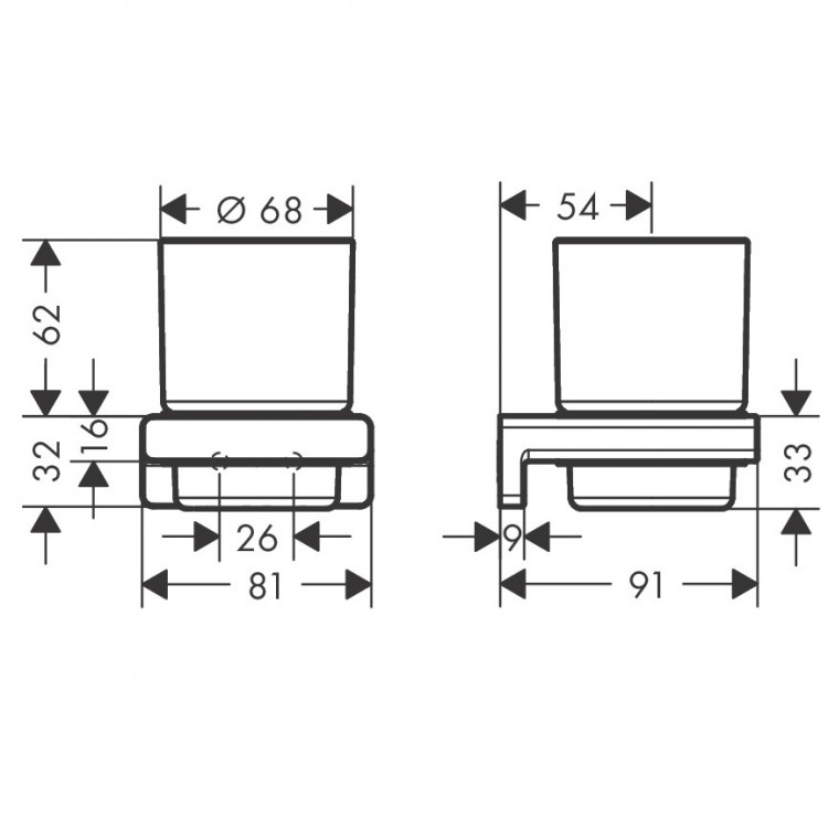 Glāze ar turētāju Hansgrohe AddStoris, balts matēts