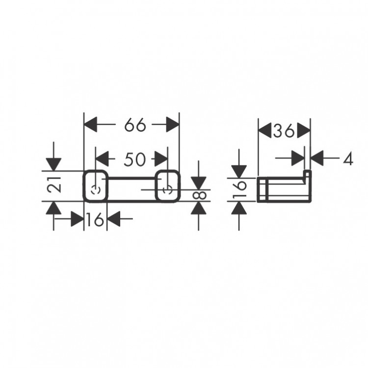 Āķis dubultais Hansgrohe AddStoris, hroms