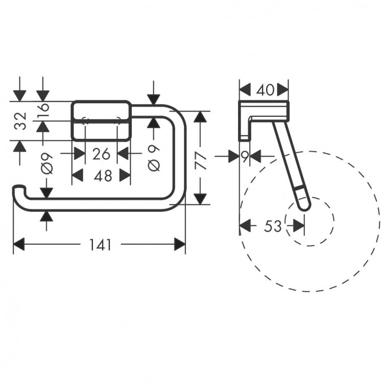 Tualetes papīra turētājs Hansgrohe AddStoris, hroms