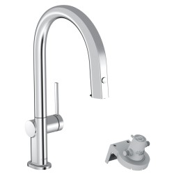 Virtuves izlietnes maisītājs ar filtrēšanas sistēmu 210 un izvelkamu izteku Hansgrohe  Aqittura M91, 76803000