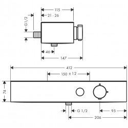 Vannas un dušas termostata maisītājs Hansgrohe ShowerTablet Select 400, 24360000