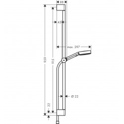 Dušas komplekts Hansgrohe Pulsify 105 3jet Relaxation 90 cm, HG24170000