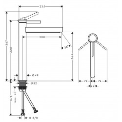 Izlietnes maisītājs Hansgrohe Finoris Izlietnes jaucējkrāns, 76070000