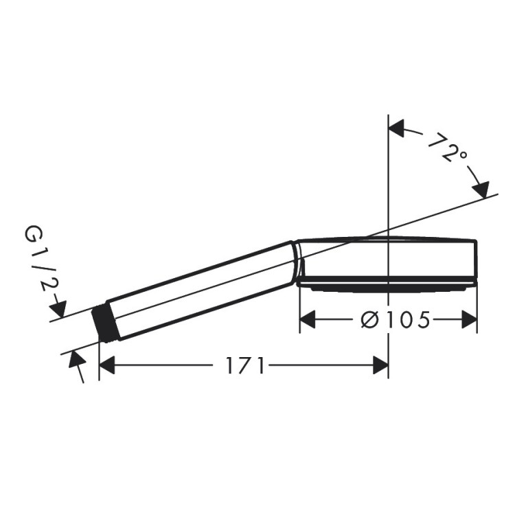 Rokas duša Hansgrohe Pulsify Select S 105 1jet, melns matēts 24120670