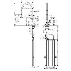 Virtuves izlietnes maisītājs ar izvelkamu izteku Hansgrohe Talis M54 ar sBox, 72801000