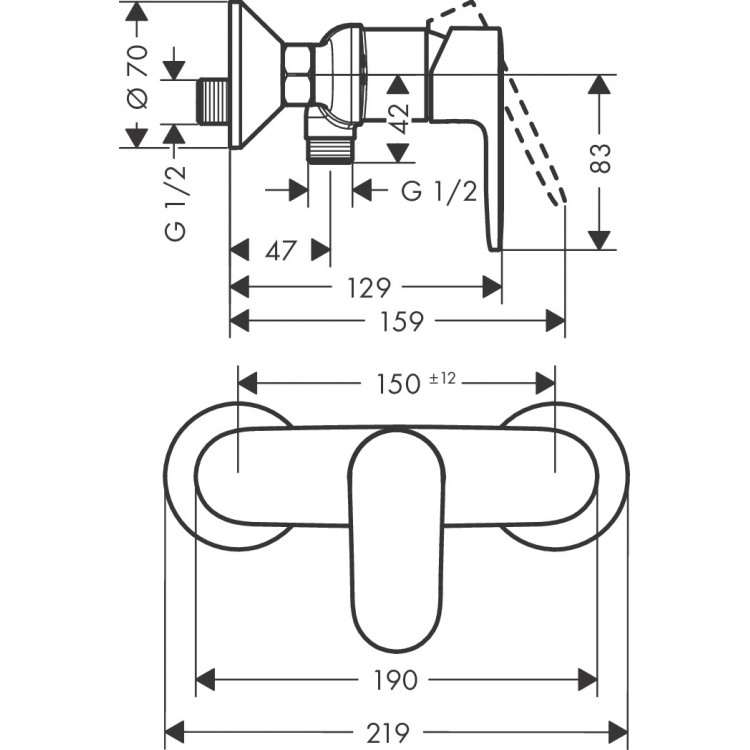 Dušas maisītājs Hansgrohe Vernis Blend, 71640670