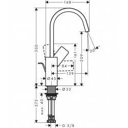 Izlietnes maisītājs Hansgrohe Vivenis Izlietnes jaucējkrāns ar korķi, 75030000