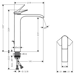 Izlietnes maisītājs Hansgrohe Vivenis Izlietnes jaucējkrāns, 75040000