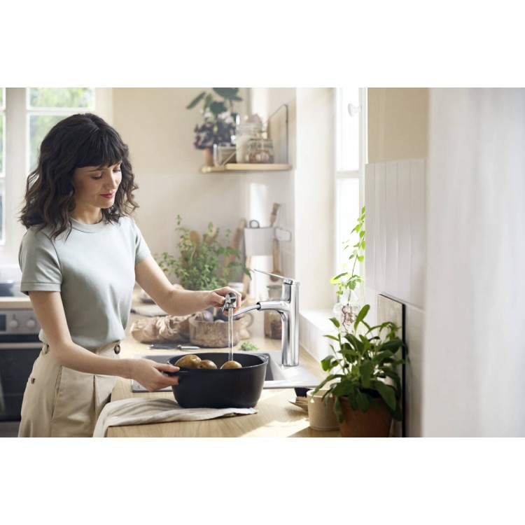 Virtuves izlietnes maisītājs ar izvelkamu izteku Hansgrohe Zesis M33-160, 2jet, 74801670