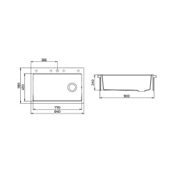 Virtuves izlietne HELIKA LARGUS 840x560mm, SQA104-111
