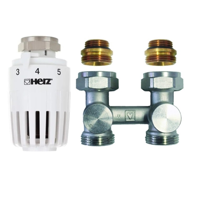 Komlplekts PROJECT ''H'' radiatoru pieslēgšanai no apakšas, taisns