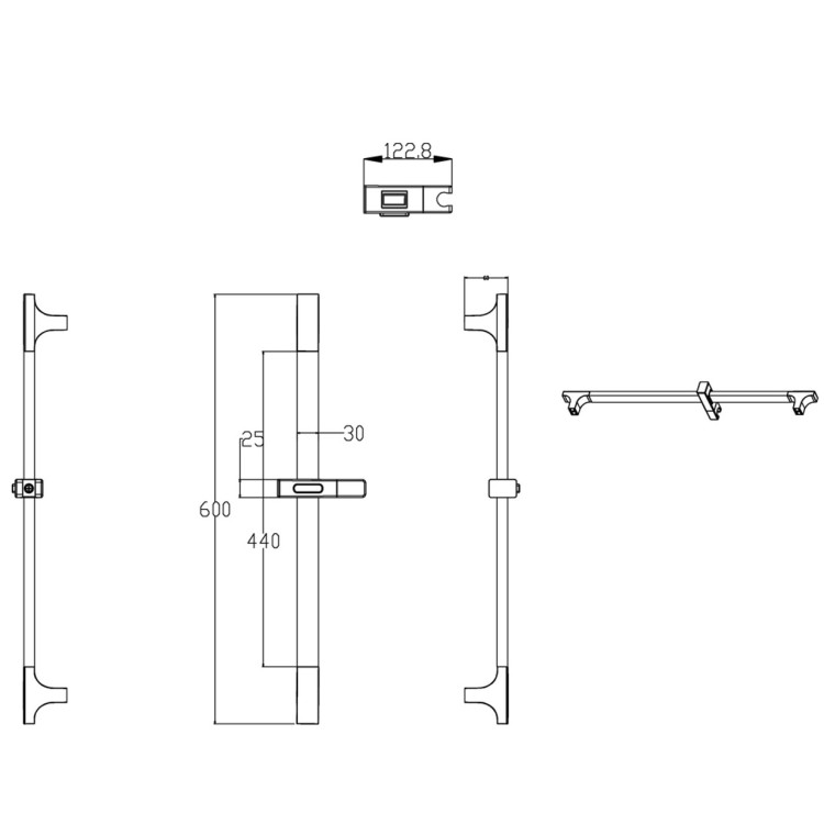 Dušas komplekts HERZ SQ A50, melns UH12464B