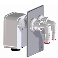 HL Iebūvējams veļas mašīnas sifona korpuss, diviem pieslēgumiem HL4000.2