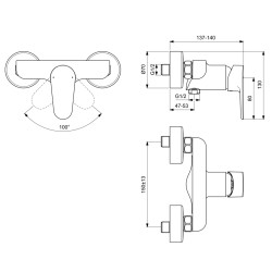 Dušas maisītājs Ideal Standard Cerafine O, melns matēts BC499XG