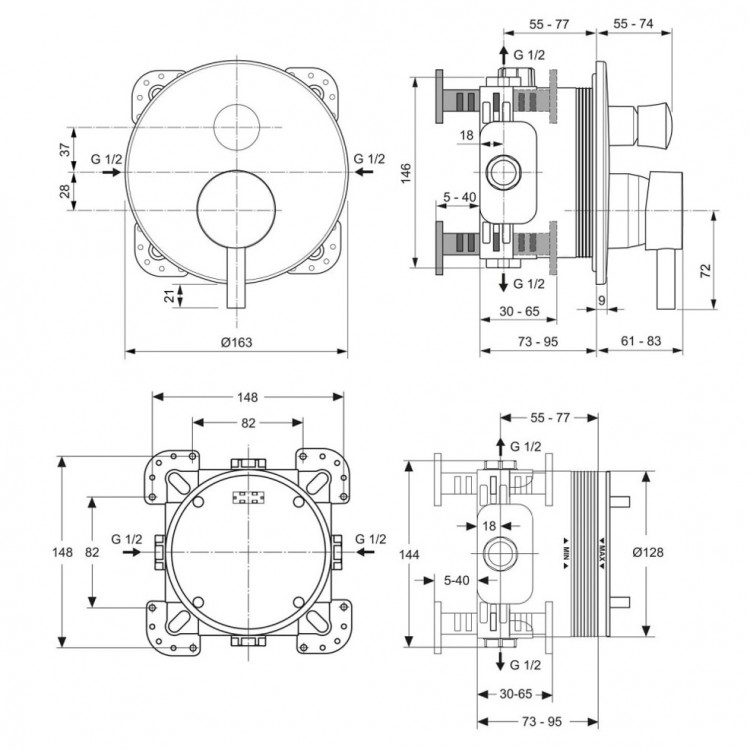 Dušas sistēma iebūvējamā Ideal Standard Ceraline, BD193AA