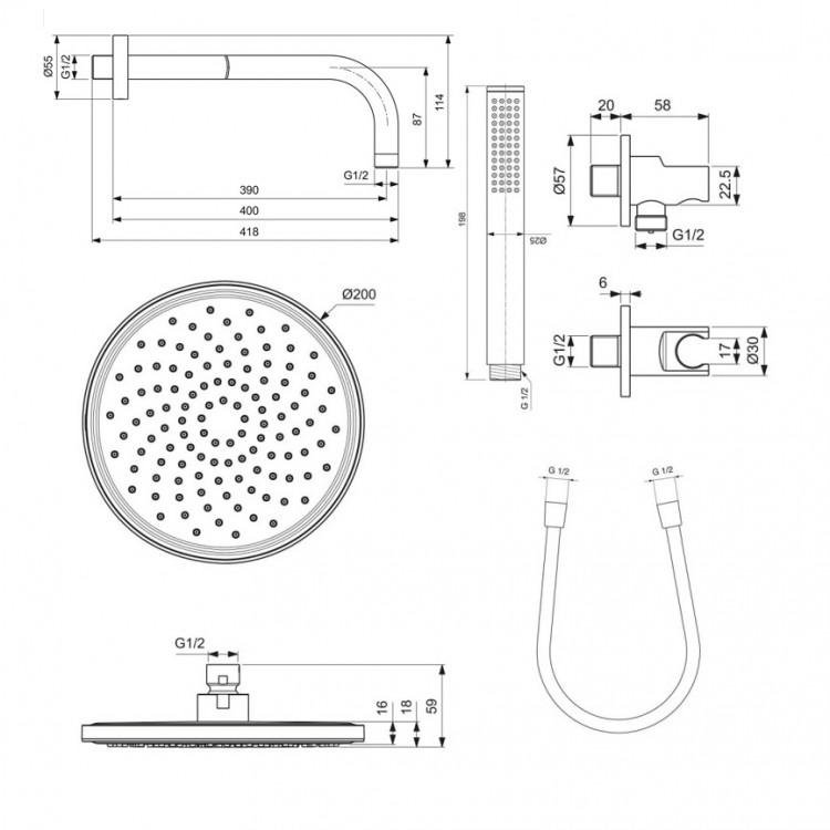 Dušas sistēma iebūvējamā Ideal Standard Ceraline, BD193AA