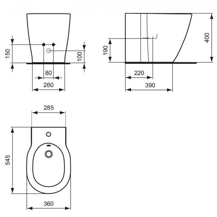Bidē Ideal Standard Connect, balts
