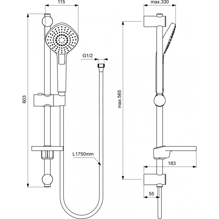 Dušas komplekts deal Standard IdealRain EVO Diamond 115, B2621AA
