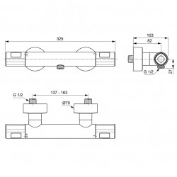 Termostata dušas maisītājs Ideal Standard Ceratherm T100, A7229AA