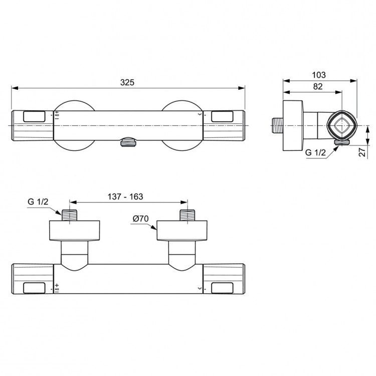 Termostata dušas maisītājs Ideal Standard Ceratherm T100, A7229AA