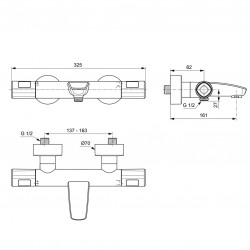 Vannas un dušas termostata maisītājs Ideal Standard Ceratherm T100, A7238AA