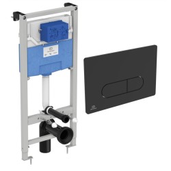 Iebūvējamais rāmis tualetes podam Ideal Standard WC ar melnu pogu,R020467/0115A6