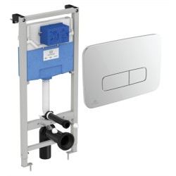 Iebūvējamais rāmis tualetes podam Ideal Standard ar hromētu pogu, R020467/0123AA