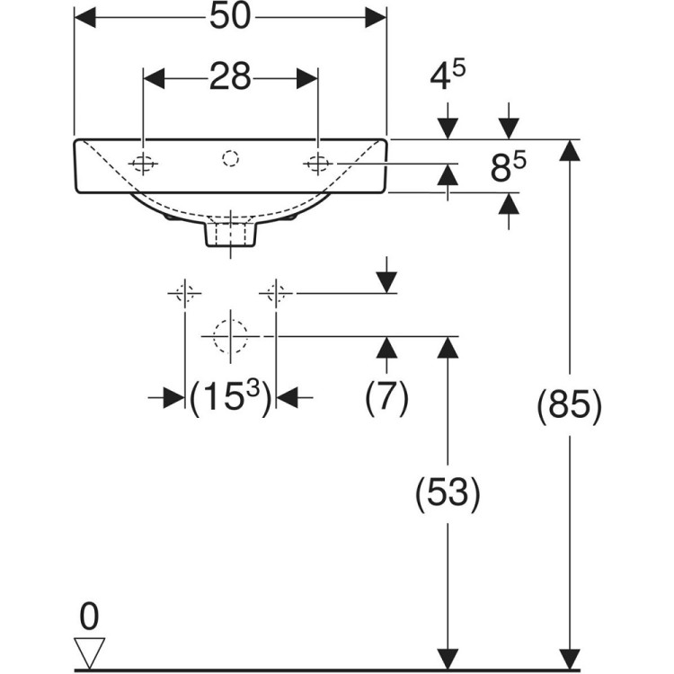 Vannas istabas izlietne IFO VINTA 50x36cm cm, balta