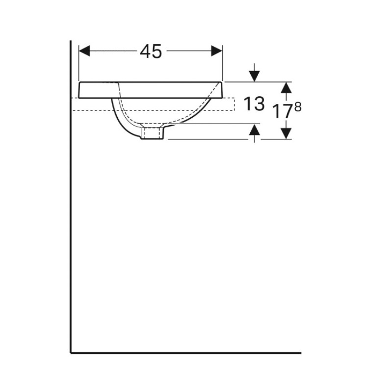 Vannas istabas iebūvējamā izlietne VariForm 55x45cm, 500.740.01.2