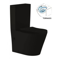 Tualetes pods Inter Ceramic Tornado Rimless ar Soft Close poda vāku, grafīta melns