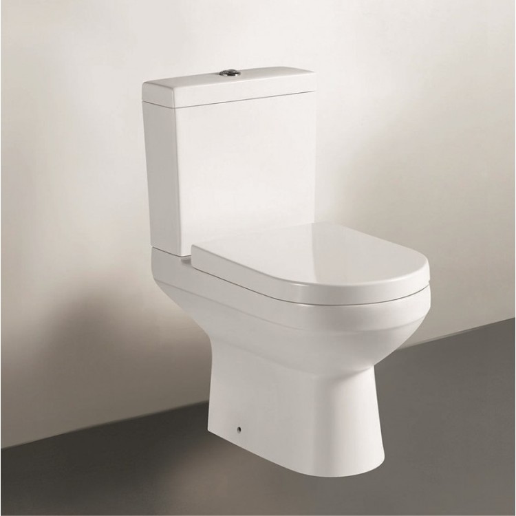 Tualetes pods Inter Ceramic Esai Rimless ar Soft Close poda vāku, balts