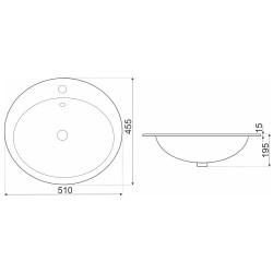 Vannas istabas iebūvējamā izlietne Novoterm Kerra 51x46cm, balta