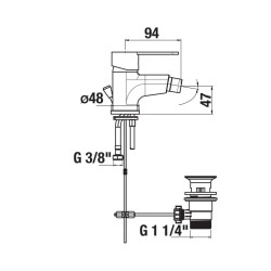 Bidē maisītājs JIKA Lyra Smart ar pop-up, hroms