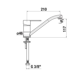 Virtuves izlietnes maisītājs JIKA Lyra Smart, iztece 210mm, hroms