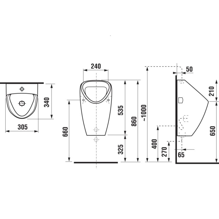 Pisuārs Jika GOLEM ārējs izvads, H843061