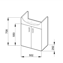 Vannas istabas skapītis ar izlietni JIKA LYRA Pack 53cm