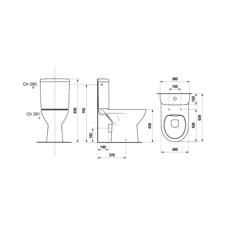 Tualetes pods JIKA LYRA PLUS Rimless bez vāka, H827386