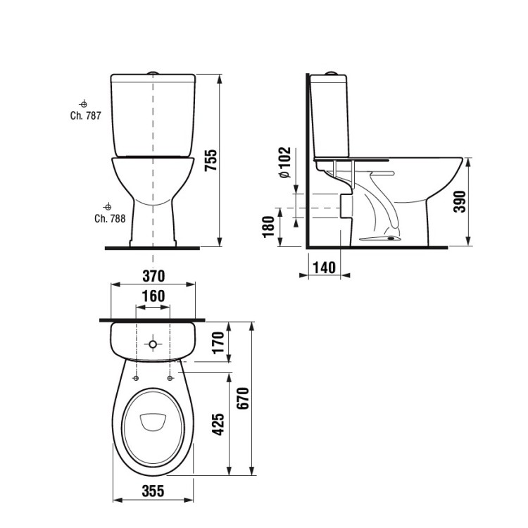 Tualetes pods JIKA Euroline ar Soft Close vāku, horizontāls izvads H8677960007881