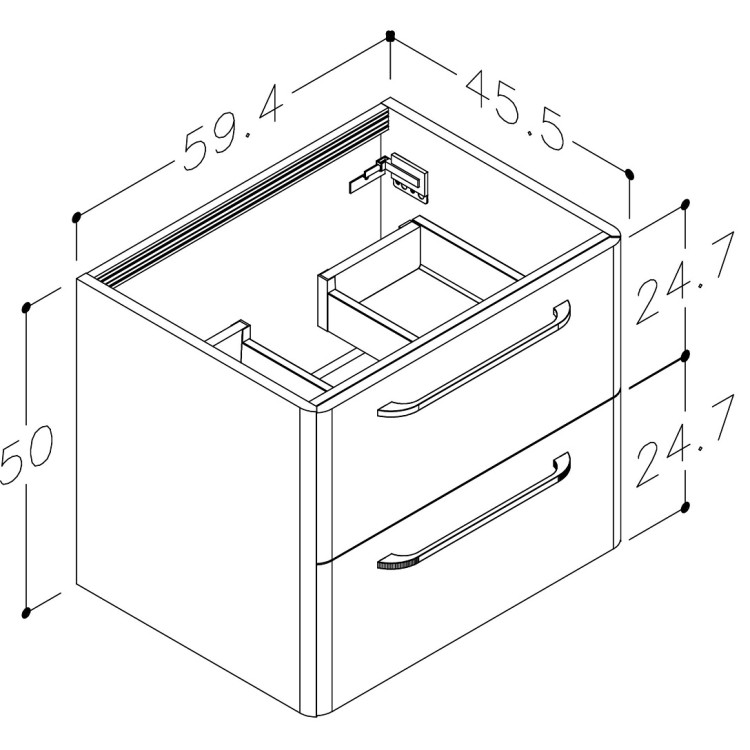 Vannas istabas skapītis zem izlietnes Kame SOFT 80cm, BU/8-3DR/D01-SFT