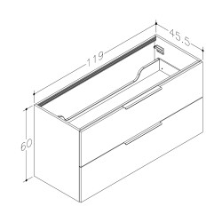 Vannas istabas skapītis izlietnei KAME LIRIS 120cm, balts matēts