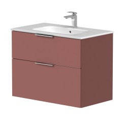 Vannas istabas skapītis KAME BIG ar izlietni Elida 81x46cm, sarkans antīks